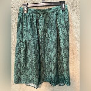 Ava & Viv Teal Snake Print A-Line Skirt